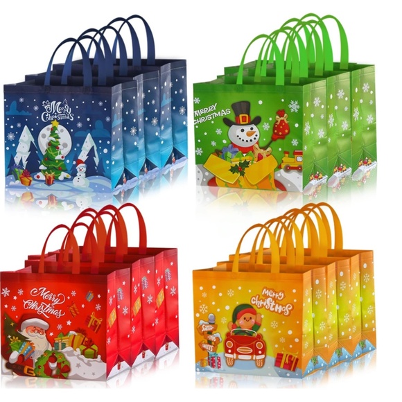 B982 Limited Edition 24 Piece Christmas Tote Gift Bags Large Reusable - Picture 1 of 3
